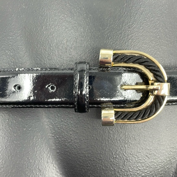 Reiss Black Leather Belt – Gold D-Ring Rope Buckle – Made in Italy – Size Large - Picture 5 of 8